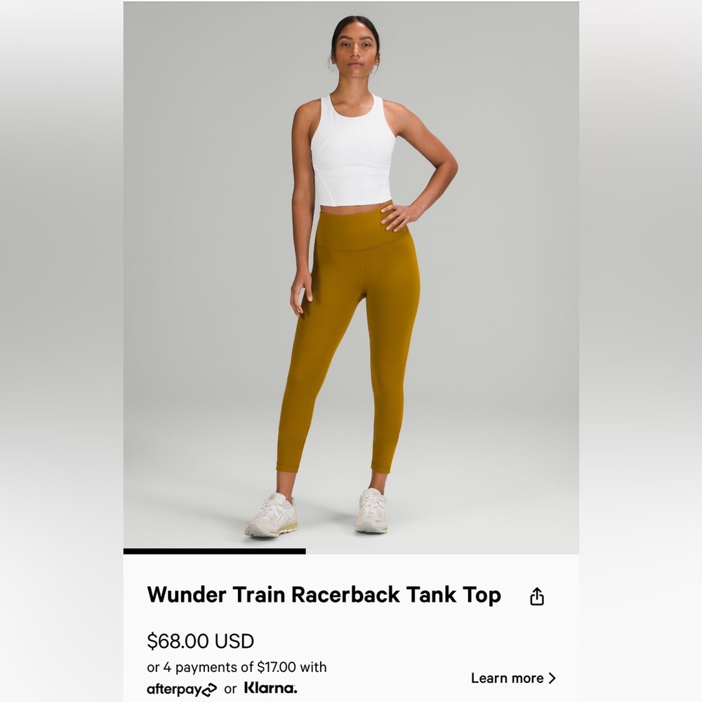 Lululemon Wunder Train Razorback Tank White